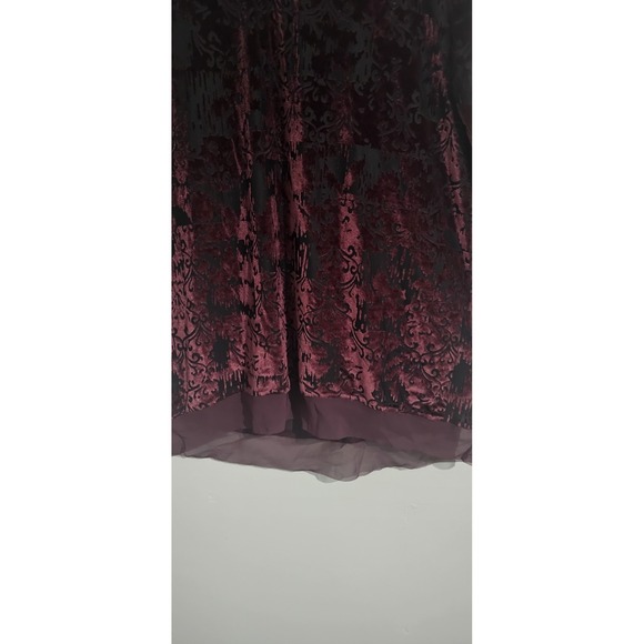 Simply Vera Wang Womens Whimsigoth Velvet Burnout Top Size L Sheer Fairy Grunge - Picture 4 of 9